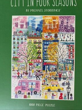 City in Four Seasons 1000-Piece Puzzle by Michael Storrings - Green